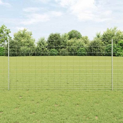 vidaXL &amp;Icirc;ngrădire cu st&amp;acirc;lpi Argintiu 1.2 x 25 m Oțel foto
