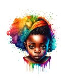 Cumpara ieftin Sticker decorativ Fetita African Style, Multicolor, 66 cm, 3795ST, Oem