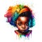 Sticker decorativ Fetita African Style, Multicolor, 66 cm, 3795ST