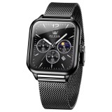 Cumpara ieftin Ceas barbatesc Olevs CS1932, otel inoxidabil, negru, cadran negru