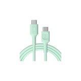 Cablu Greencell PowerFlex din silicon USB-C 2m 100W &Icirc;ncărcare rapidă PD Verde