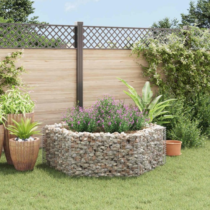 vidaXL Strat &icirc;nălțat gabion hexagonal, 160 x 140 x 50 cm