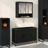 Cumpara ieftin Set de mobilier pentru baie 2 buc. Stejar Negru 90 x 33 x 60 cm