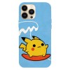 Husa compatibila cu Apple iPhone 14 model Wave riding Pikachu, Silicon, TPU, Viceversa, Transparent, Carcasa