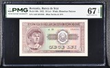 10 lei 1952 PMG67 Unc Top Pop bancnota gradata