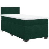 Cumpara ieftin Pat continental cu saltea, verde inchis, 80x200 cm, catifea