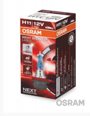 BEC 12V H11 55 W NIGHT BREAKER LASER NEXTGEN +150% OSRAM foto