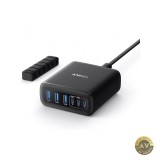 Incarcator Statie Anker 112W 3A 3 x USB-A - 3 x USB-C Negru A2154G11