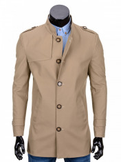 Trench pentru barbati, bej, stil palton, elegant, nasturi, casual, slim fit - C269 foto