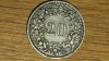 Elvetia - moneda de colectie an rar- 20 rappen 1883 B - Libertas - frumoasa !, Europa