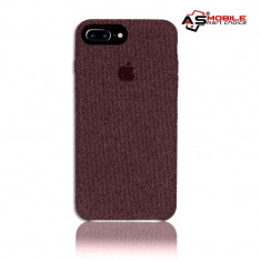 Husa iPhone 8 PLUS ? Hiha Canvas Apple Logo (Brown) foto