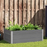 vidaXL Strat Inaltat Gradina Gri 150x100x54cm WPC, Jardiniera Exterior, Rezistent Intemperii, Design Modern