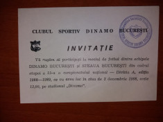 Invitatie meci Dinamo- Steaua din 03.12.2018, program meci foto