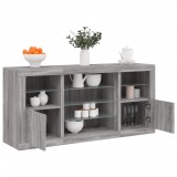 VidaXL Servantă cu lumini LED, gri sonoma, 142,5x37x67 cm
