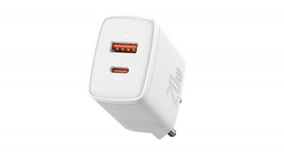 &amp;Icirc;ncărcător rapid USB compact Baseus, USB, USB-C, 20 W (alb) foto