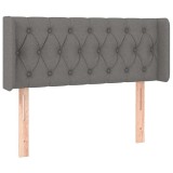 Cumpara ieftin Tablie de pat cu aripioare gri inchis 93x16x78/88 cm textil