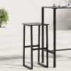 Scaune bar, 2 buc. negru 38x38x80 cm oțel vopsit electrostatic