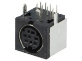 Soclu DIN mini mamă 8 pini ecranat pentru PCB 100V 1A