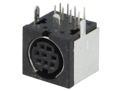 Soclu DIN mini mamă 8 pini ecranat pentru PCB 100V 1A foto