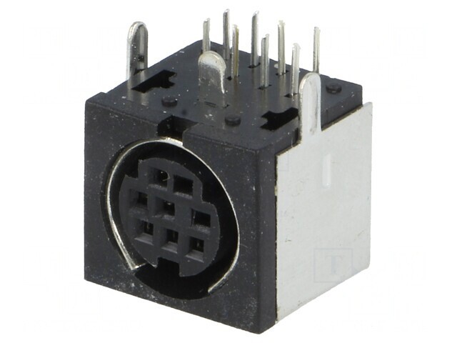 Soclu DIN mini mamă 8 pini ecranat pentru PCB 100V 1A