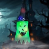 Decor LED Halloween - fantoma - verde - LED 10 culori - suspendabil - 2 x 2032 - 75 x 35 cm