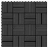 Plăci de pardoseală 11 buc, negru, 30 x 30 cm, WPC, 1 mp