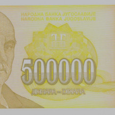 Bancnota Iugoslavia 500.000 Dinari 1994 - P143 UNC