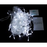 Componenta Instalatie de Craciun Flippy&reg; Tip Franjuri, 8 jocuri de lumini Sectiune 5 m, 143 LED-uri, Interconectabila, Fir Transparent, Alb Rece, Nu c