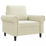 Cumpara ieftin Canapea de o persoana, crem, 60 cm, catifea