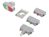 Comutator Dublu cu LED Roșu/Verde 22mm