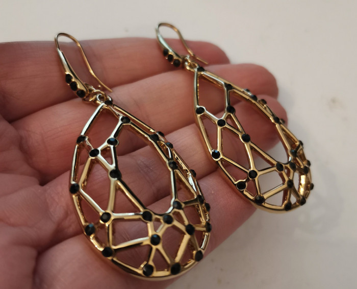 OFERTA-Cercei gama lungi inox placati aur 18k si SWAROVSKI