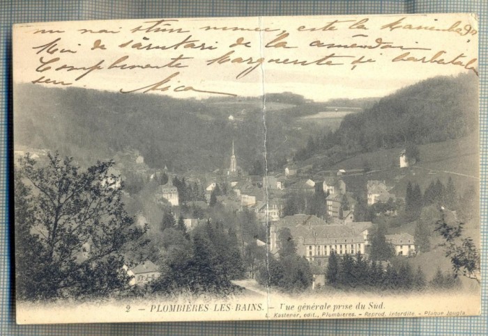 AD 373 C. P. VECHE -PLOMBIERES LES BAIS -VUE GENERALE PRISE DU SUD-MESAJ ROMANA