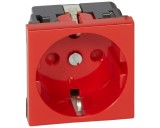 Priza schuko 2M Legrand Mosaic rosie 077214