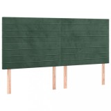 Cumpara ieftin Tablii de pat, 4 buc, verde inchis, 100x5x78/88 cm, catifea