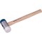 EXTOL PREMIUM ciocan de cauciuc (ciocan de montaj) cu maner din lemn, capete de cauciuc interschimbabile; 40 mm, 32 cm