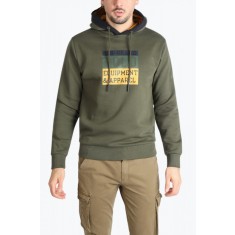 Hanorac barbati din molton fara fermoar cu imprimeu cu logo verde, 2XL