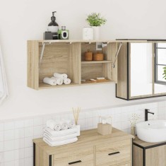 Gossi dulap perete baie, stejar sonoma, 80x25x40 cm, lemn prelucrat