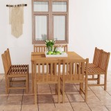 Cumpara ieftin Set de mobilier de grădină cu 9 piese, 120x120 cm, lemn masiv de tec