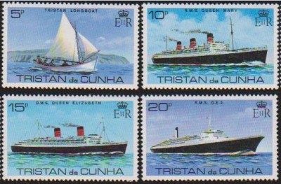 TRISTAN DA CUHNA - 1979 - VAPOR Queen Elizabeth - serie+bloc foto