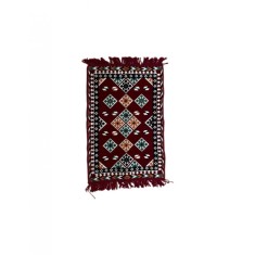 Covor rosu cu model traditional multicolor 100x60 cm