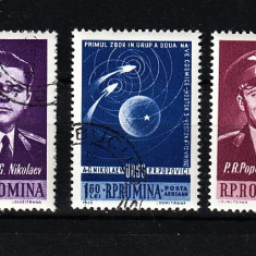 Timbre România, 1962 | Cosmonauţi Vostok 3 şi 4 - Cosmos | aph