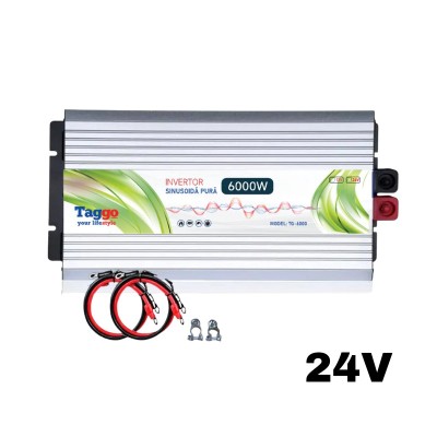 Invertor 6000W 24V &amp;ndash; 220 V auto si panouri solare SINUS PUR, unda pura rulota, casa, cabana foto