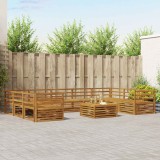 vidaXL Seturi de canapele 10 pcs natural Lemn Solid de Acacia 3374149