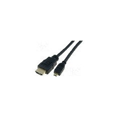 Cablu HDMI - HDMI, HDMI mufa, micro mufa HDMI, 1m, negru, ASSMANN - AK-330109-010-S