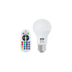 Bec Led E27, 8W=70W, Rgb+6400K, lumina rece, 850Lm + Smart Kit Telecomanda