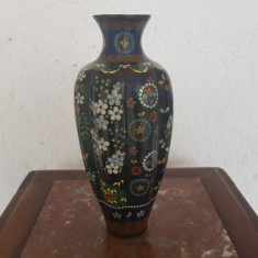 VAS JAPONEZ CLOISONNE-ALAMA SI EMAIL JAPONIA SECOL 19 foto