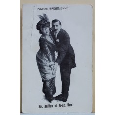 MAXIXE BRESILIENNE, CUPLU DE DANSATORI FRANCEZI , CARTE POSTALA , INCEPUTUL SEC. XX