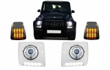 Faruri LED DRL crom cu semnalizari LED pentru Mercedes G-Class W463 1989-2012
