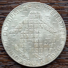 (A1055) MONEDA DIN ARGINT AUSTRIA-100 SCHILLING 1976,JOCURILE OLIMPICE INNSBRUCK