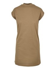 Rochie scurta pentru femei Urban Classics TB1910, guler ingust, kaki, L - OUTLET